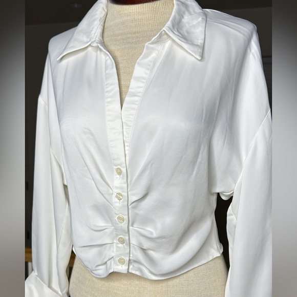 Zara Classic White Button-Down Shirt Size Medium - Picture 4 of 6